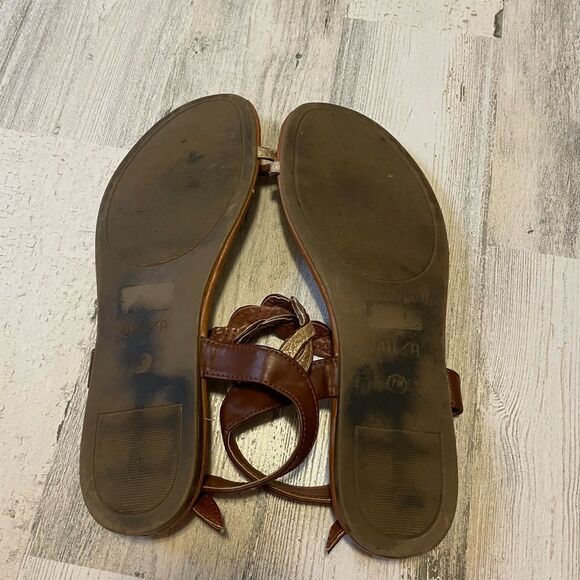 Brown & Gold Sandals Size 7 - Picture 3 of 3